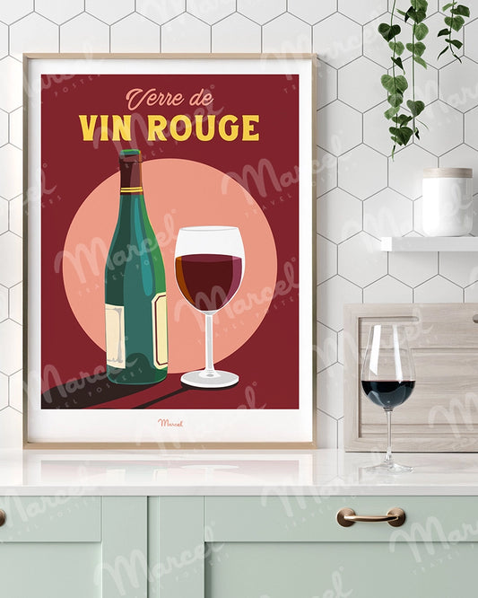 Affiche Travel Color "le verre de vin rouge"