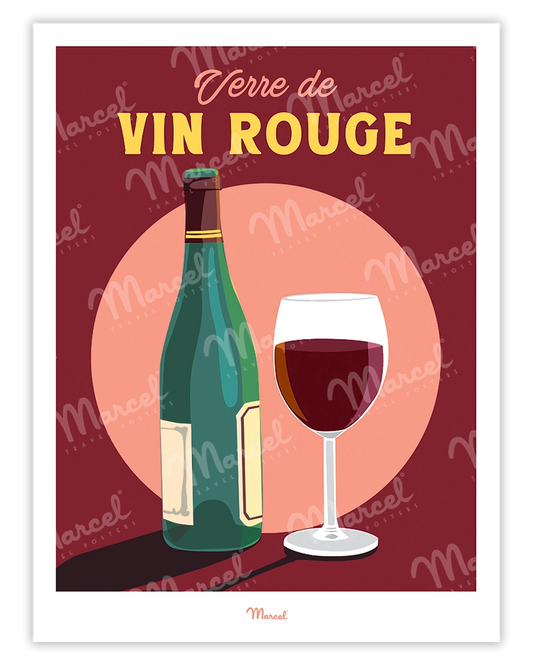 Affiche Travel Color "le verre de vin rouge"