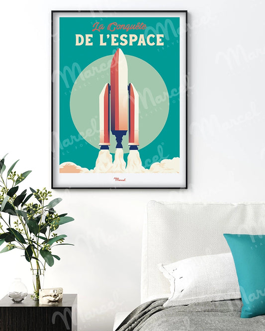 Affiche Travel Color TOULOUSE "la Conquête de l'Espace"
