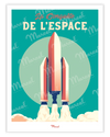 Affiche Travel Color TOULOUSE "la Conquête de l'Espace"