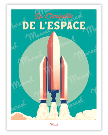 Affiche Travel Color TOULOUSE "la Conquête de l'Espace"