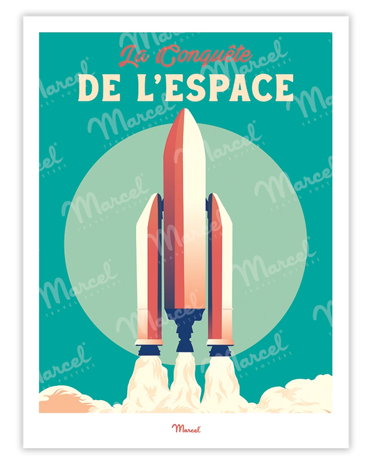 Affiche Travel Color TOULOUSE "la Conquête de l'Espace"