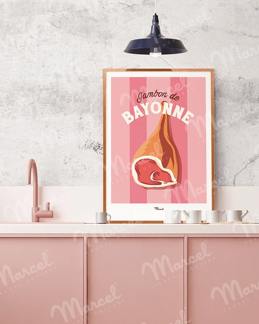 Affiche Travel Color "Jambon de Bayonne"