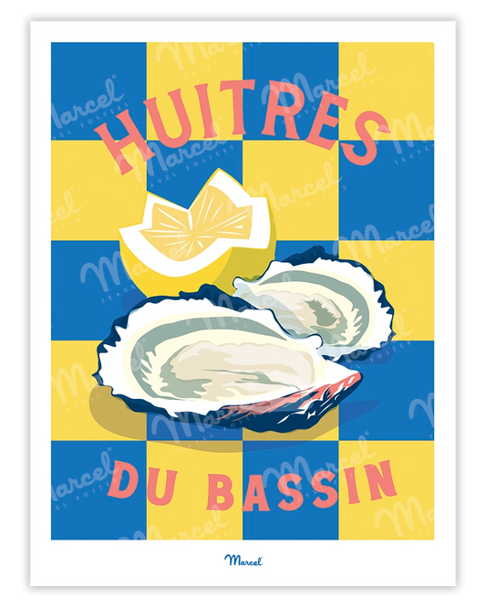 Affiche Travel Color ARCACHON "Huitres du Bassin"