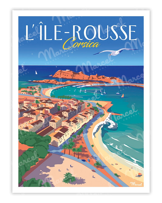 Affiche CORSE "L'Île Rousse"