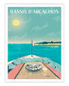 ARCACHON BASIN “in pinnace” poster