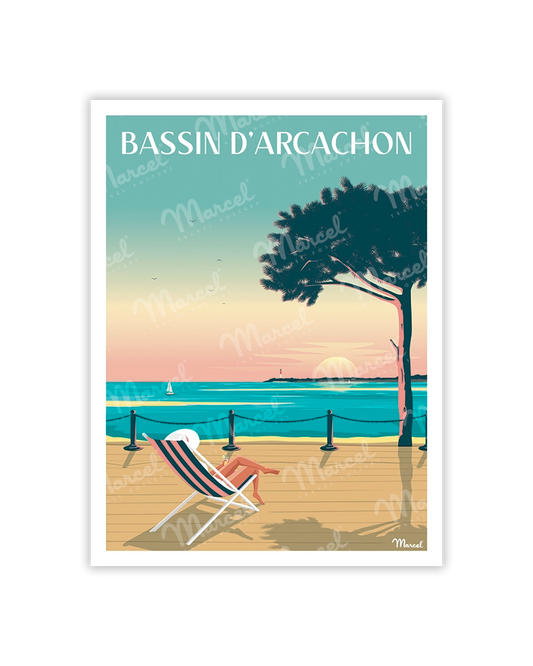 Carte Postale BASSIN D'ARCACHON "Bain de soleil"