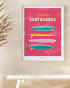 Travel Color Poster "Surfboards Family"