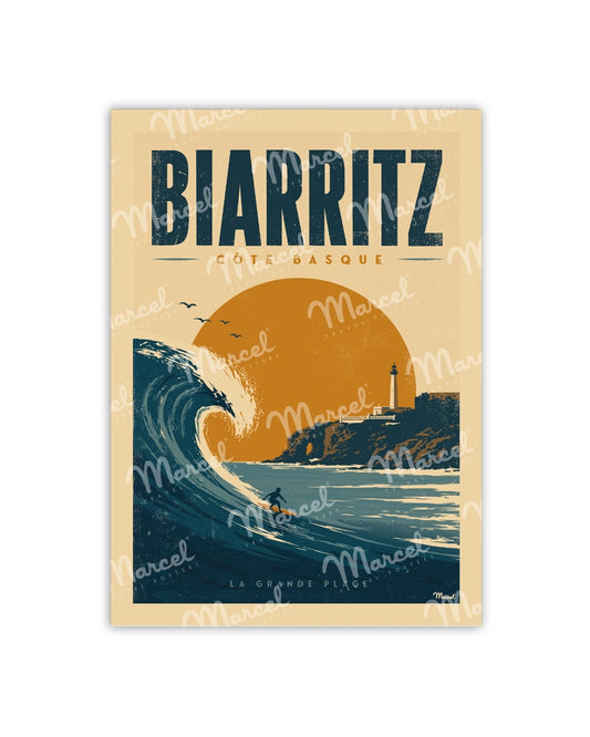 Carte Postale BIARRITZ "Surf La Grande Plage"