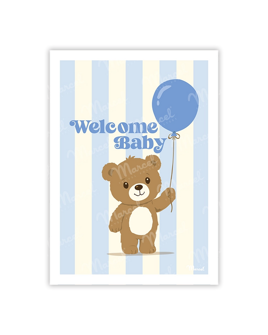 Carte de Voeux "Welcome Baby Boy"