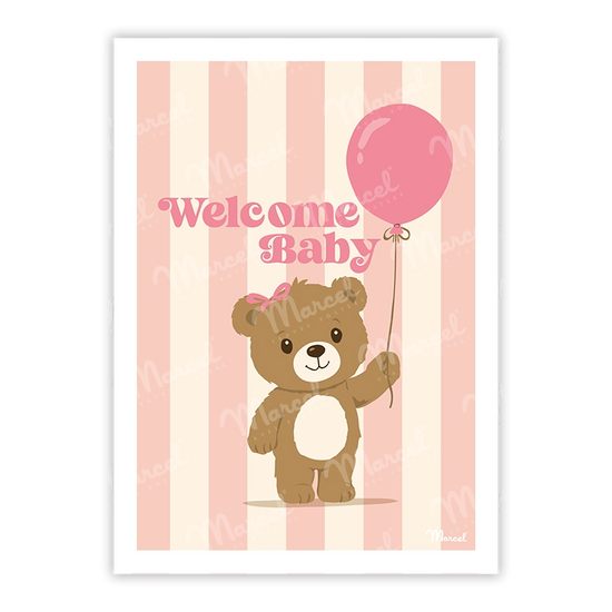 Carte de Voeux "Welcome Baby Girl"