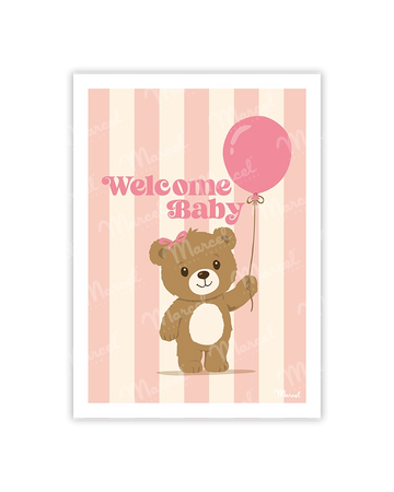 Carte de Voeux "Welcome Baby Girl"