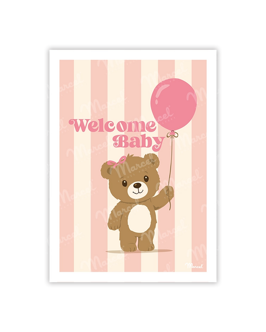 Carte de Voeux "Welcome Baby Girl"