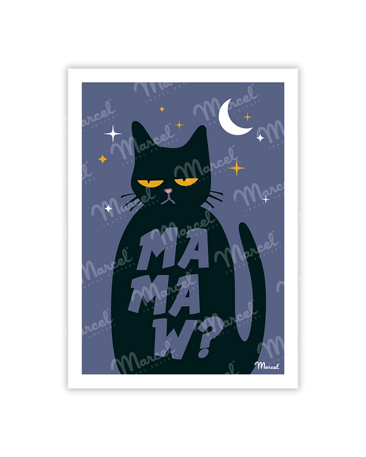 Carte de Voeux "Chat grincheux"