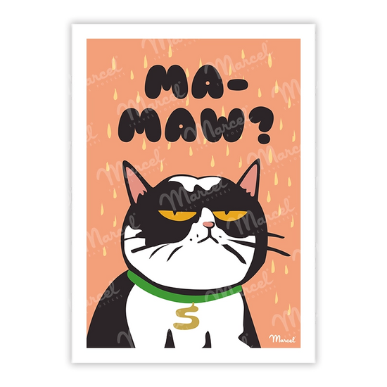 Carte de Voeux "Chat grincheux collier"