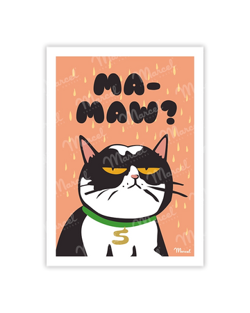 Carte de Voeux "Chat grincheux collier"
