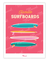 Affiche Travel Color "Famille Surfboards"