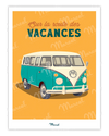 Affiche Travel Color "Sur la route des vacances en Van"