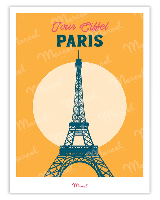 Travel Color PARIS poster "Eiffel Tower"