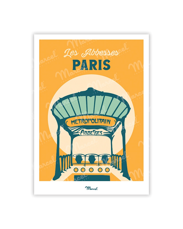 Travel Color PARIS "Les Abbesses" postcard
