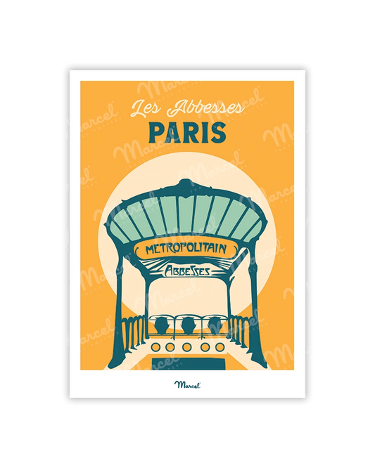 Travel Color PARIS "Les Abbesses" postcard
