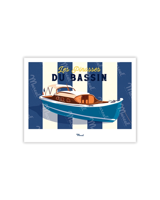 Carte postale Travel Color "les Pinasses bleues du Bassin"