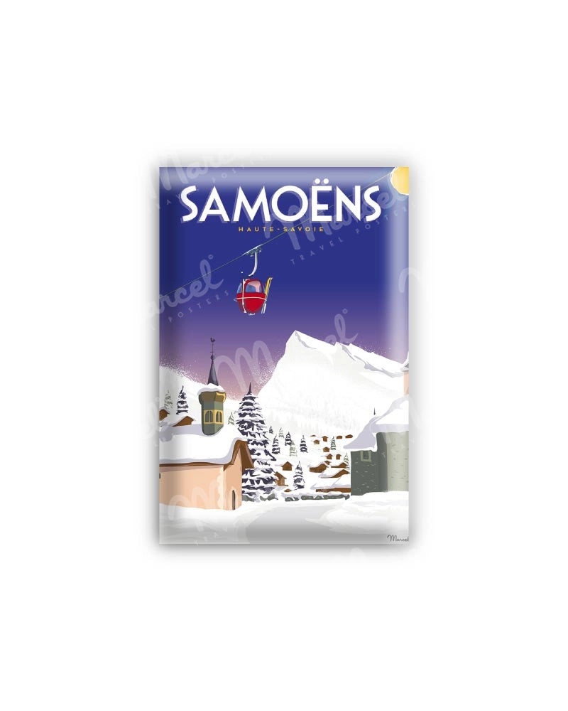 Samoens Sticker Magnet SAMOENS - Marcel Travel Posters