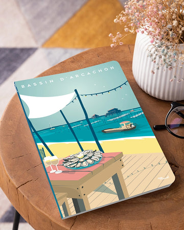 A5 notebook, 144 pages, Arcachon Bay "Cabins and Oysters"