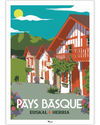 Poster Coloriage Mystère PAYS BASQUE "Village Basque"