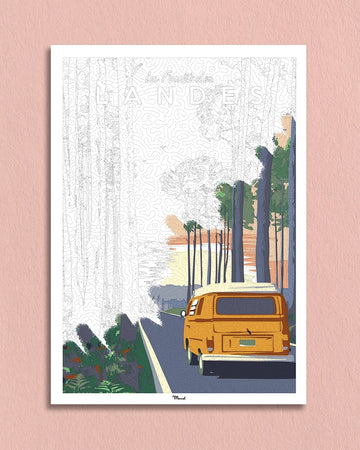 Poster Coloriage Mystère "Forêt des LANDES"