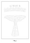 A5 Postcard to color: ARCACHON "Whale"