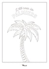 A5 Postcard to color - FRENCH RIVIERA "The Palm Tree"