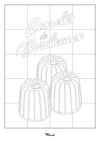 Carte Postale A5 à colorier BORDEAUX "Canelés"