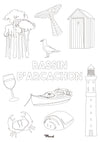 A5 Postcard to color: ARCACHON "Mix"