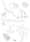A5 Postcard to color - FRENCH RIVIERA "Mix"