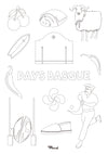 A5 Postcard to color: Basque Country "Mix"
