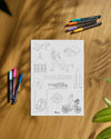 Carte Postale A5 à colorier TOULOUSE "Mix"
