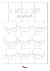 A5 Postcard to color PARIS "Macarons"