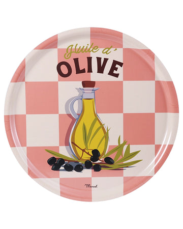 TRAVEL COLOR Round Kitchen Tray "Olive Oil"