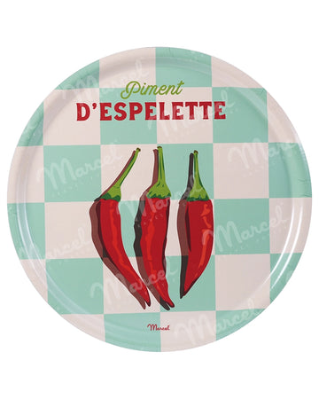Plateau de Cuisine Rond TRAVEL COLOR "Piment d'Espelette"