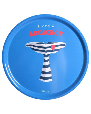 Plateau de Cuisine Rond Travel Color ARCACHON "Baleine"