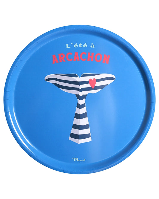 Plateau de Cuisine Rond Travel Color ARCACHON "Baleine"