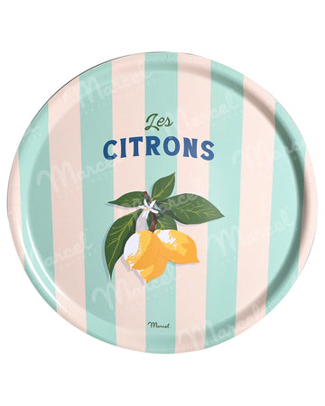 Plateau de Cuisine Rond Travel Color "Citrons"