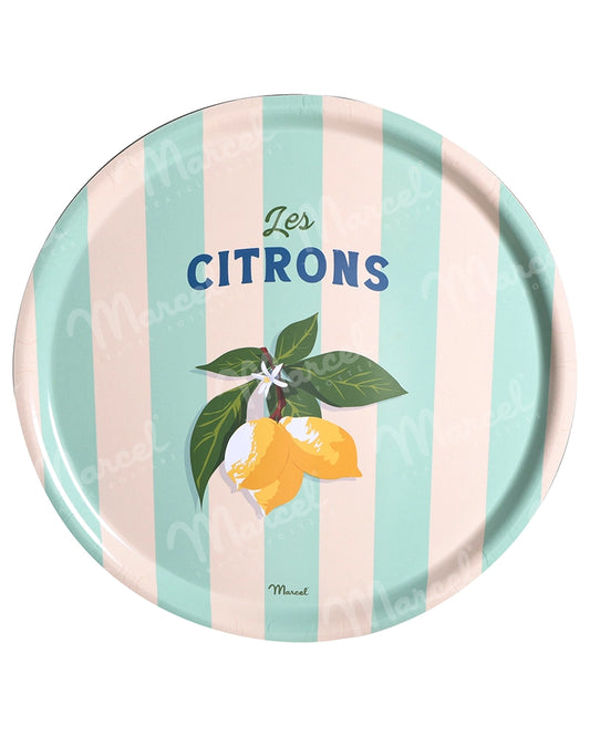 Plateau de Cuisine Rond Travel Color "Citrons"