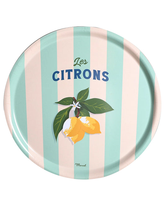Plateau de Cuisine Rond Travel Color "Citrons"