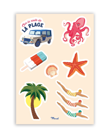 Planche de stickers "Vacances à la mer"