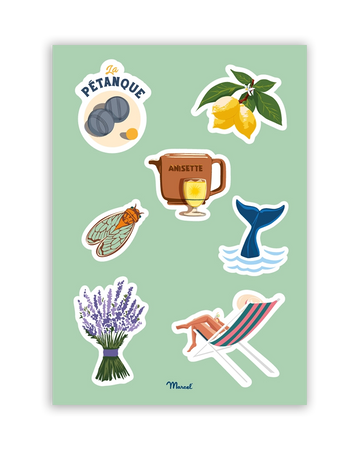 Planche de stickers PROVENCE CÔTE D'AZUR