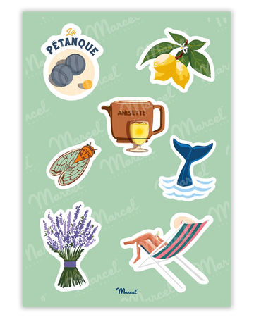 Planche de stickers PROVENCE CÔTE D'AZUR