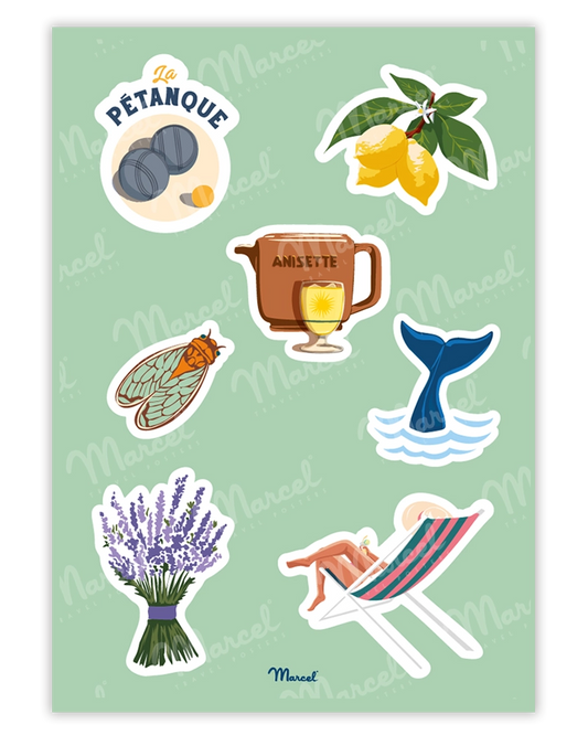 Planche de stickers PROVENCE CÔTE D'AZUR