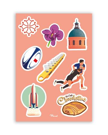 Planche de stickers TOULOUSE